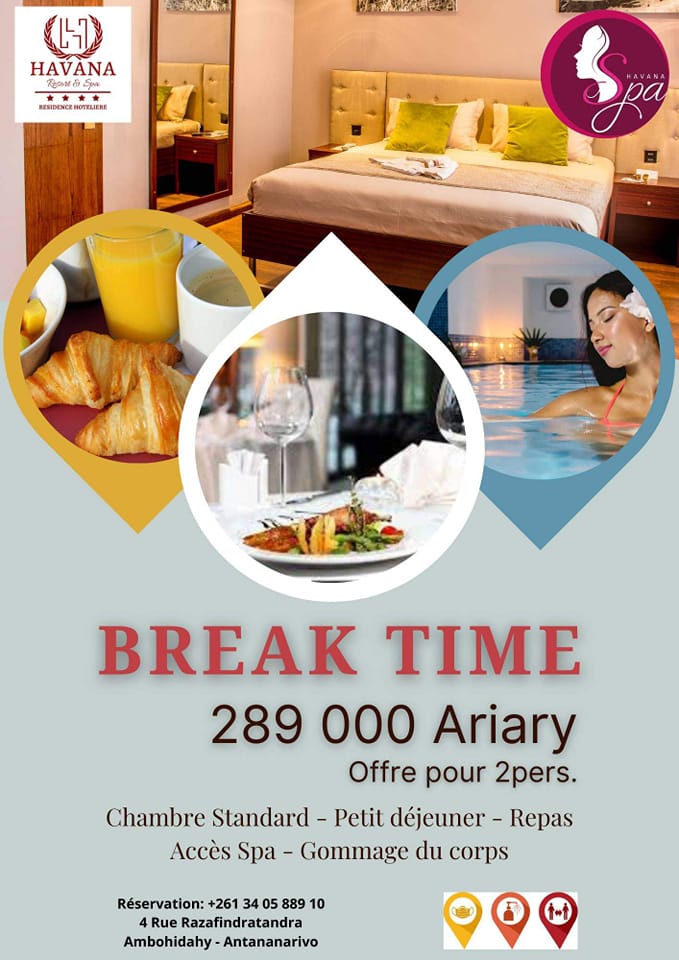 🌸‼️ Break’Time à 289.000 Ariary seulement pour 2 personnes ‼️🌸