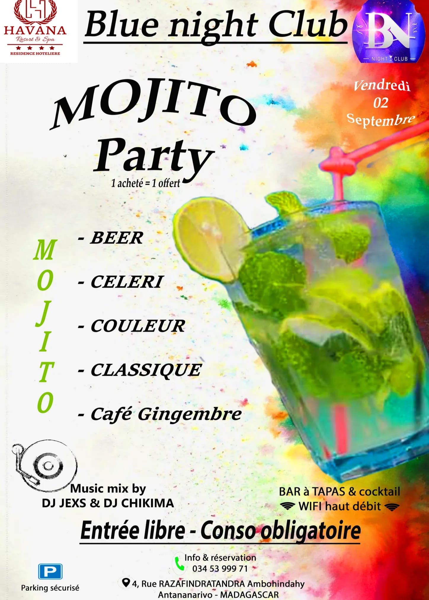 🍸🍹 MOJITO PARTY 🍹🍸 Vendredi 02 septembre 2022 à partir de 19h